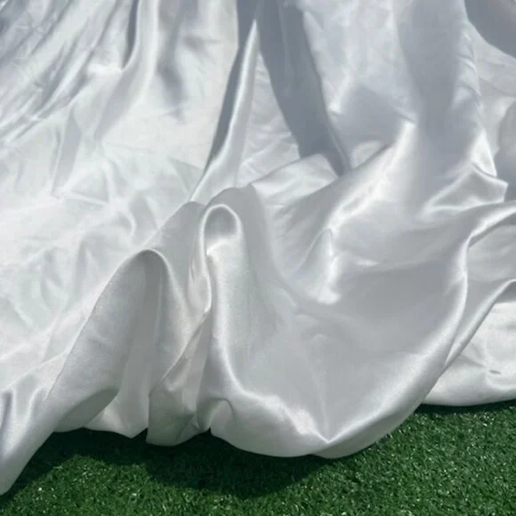 NWT Maggie Sottero Bridal Gown Strapless Diamond White Satin Size 8 - Picture 10 of 15